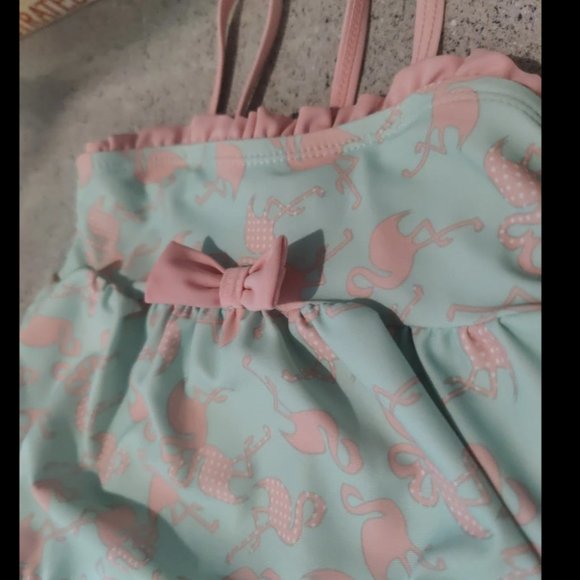 Swimsuit girls 6 to 9 months infant flamingos sea foam Lilly Pulitzer baby swim - Picture 4 of 7